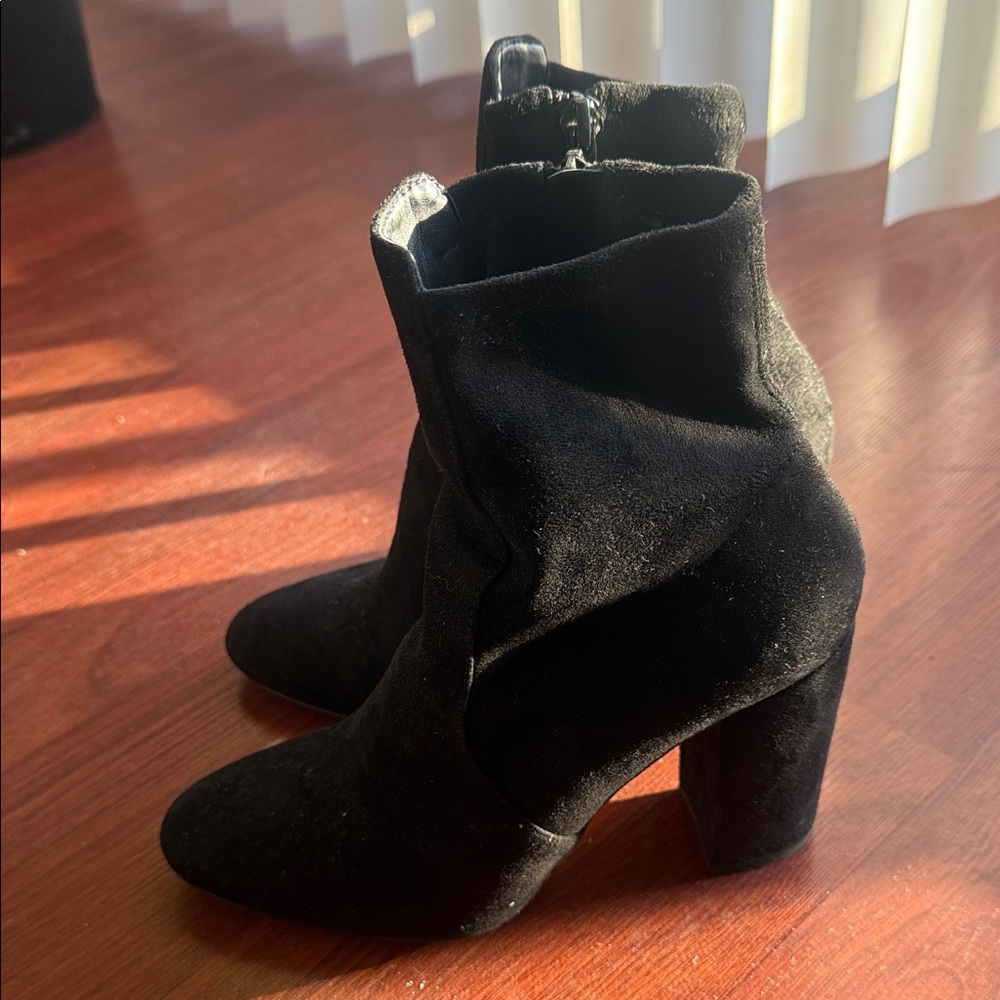 Aldo Black Suede Heeled Boots